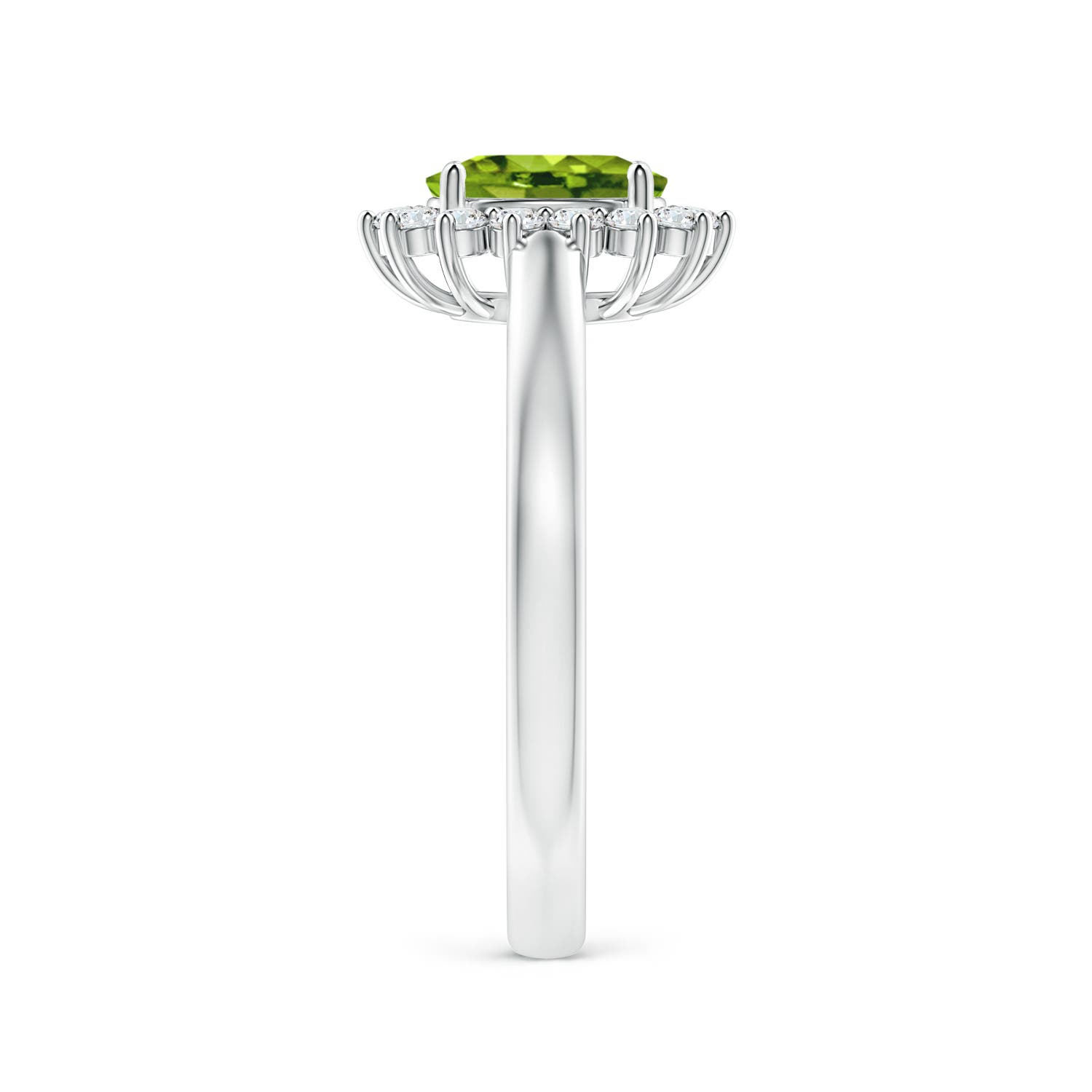 AAAA - Peridot / 1.1 CT / 14 KT White Gold