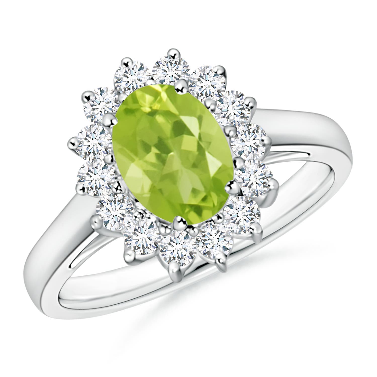 AA - Peridot / 1.7 CT / 14 KT White Gold