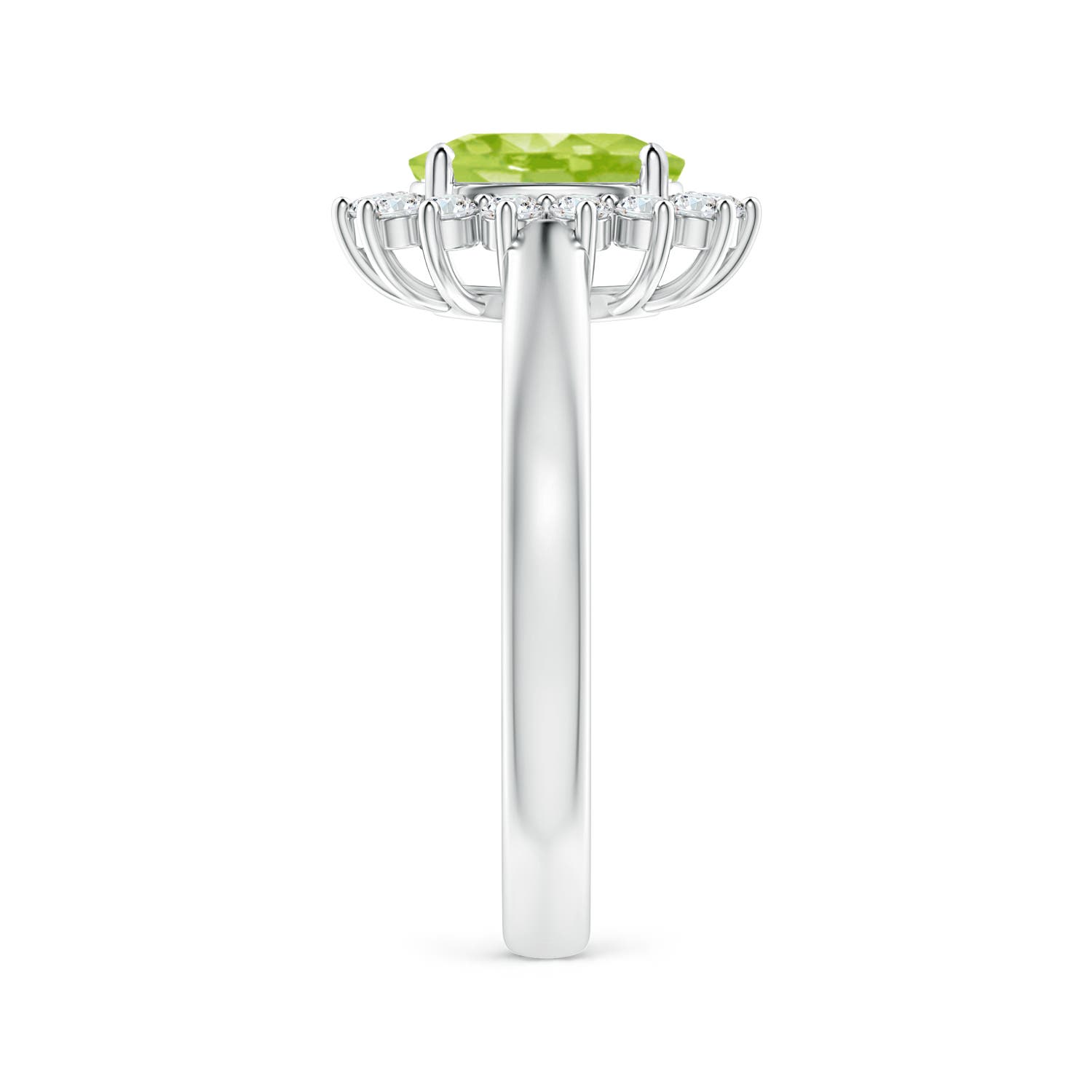 AA - Peridot / 1.7 CT / 14 KT White Gold