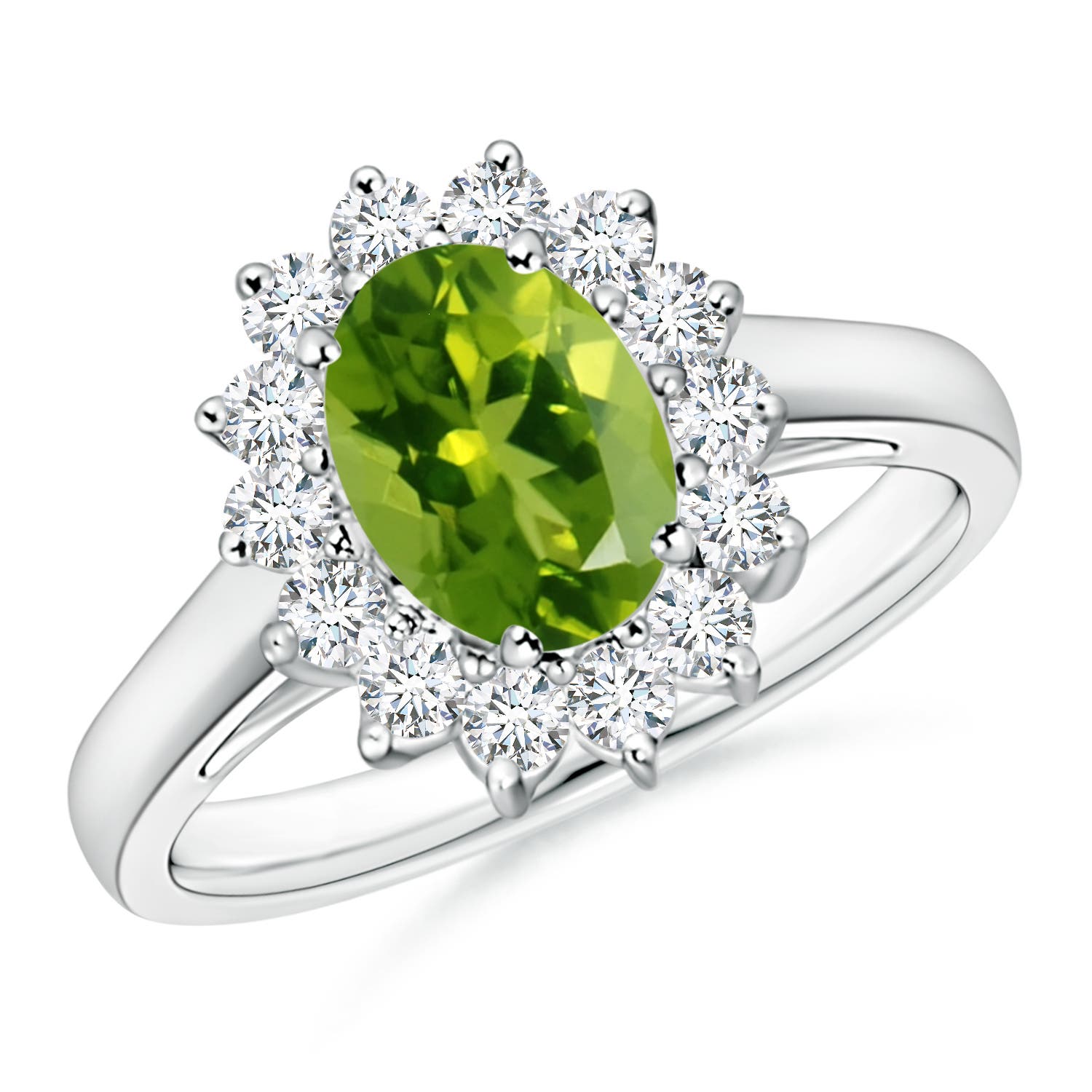 AAAA - Peridot / 1.7 CT / 14 KT White Gold