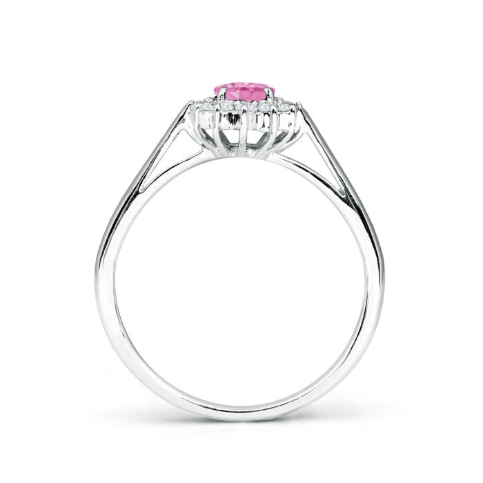 A - Pink Sapphire / 0.75 CT / 14 KT White Gold