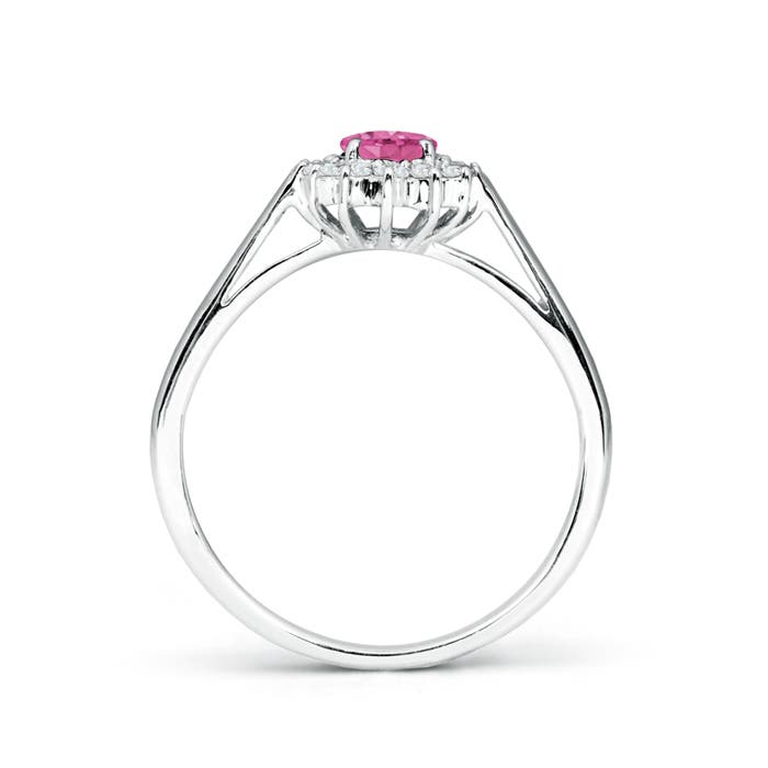 AAA - Pink Sapphire / 0.75 CT / 14 KT White Gold