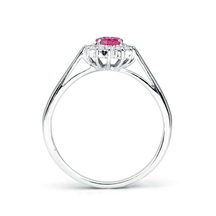 AAAA - Pink Sapphire / 0.75 CT / 14 KT White Gold