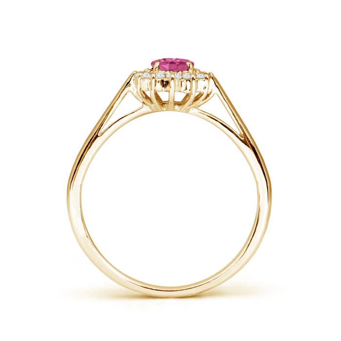 AAAA - Pink Sapphire / 0.75 CT / 14 KT Yellow Gold