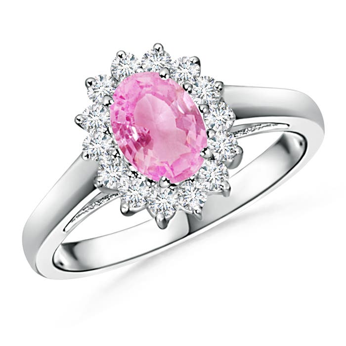 A - Pink Sapphire / 1.1 CT / 14 KT White Gold