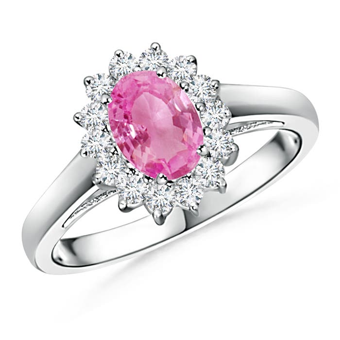 AA - Pink Sapphire / 1.1 CT / 14 KT White Gold