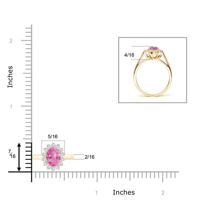 AA - Pink Sapphire / 1.1 CT / 14 KT Yellow Gold