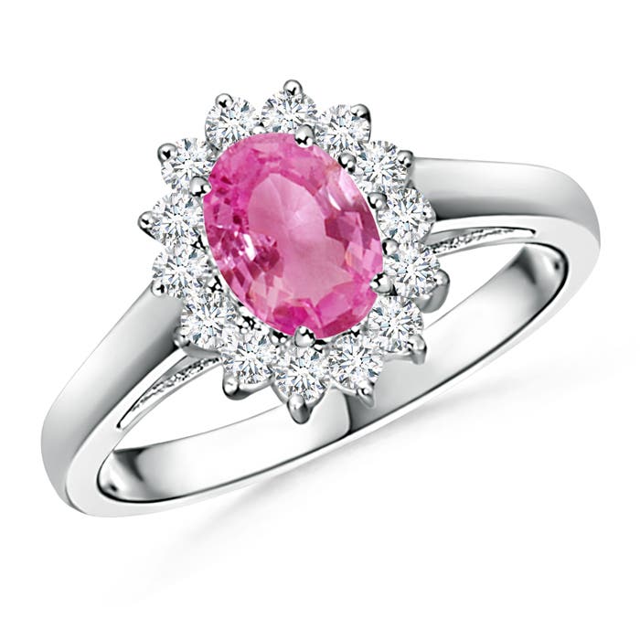 AAA - Pink Sapphire / 1.1 CT / 14 KT White Gold