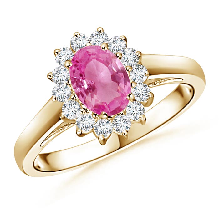 AAA - Pink Sapphire / 1.1 CT / 14 KT Yellow Gold