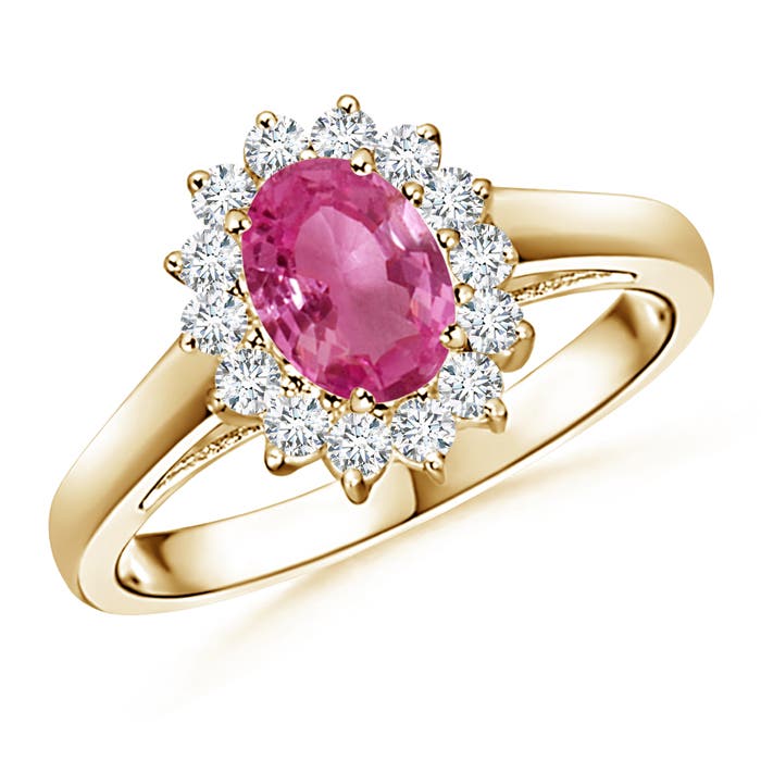 AAAA - Pink Sapphire / 1.1 CT / 14 KT Yellow Gold