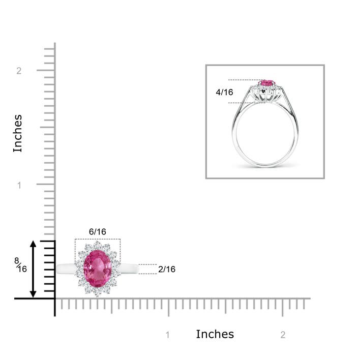 AAAA - Pink Sapphire / 1.8 CT / 14 KT White Gold