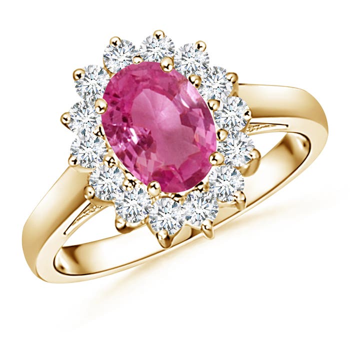 AAAA - Pink Sapphire / 1.8 CT / 14 KT Yellow Gold