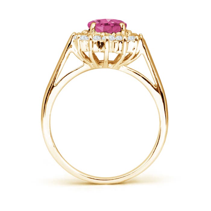 AAAA - Pink Sapphire / 1.8 CT / 14 KT Yellow Gold