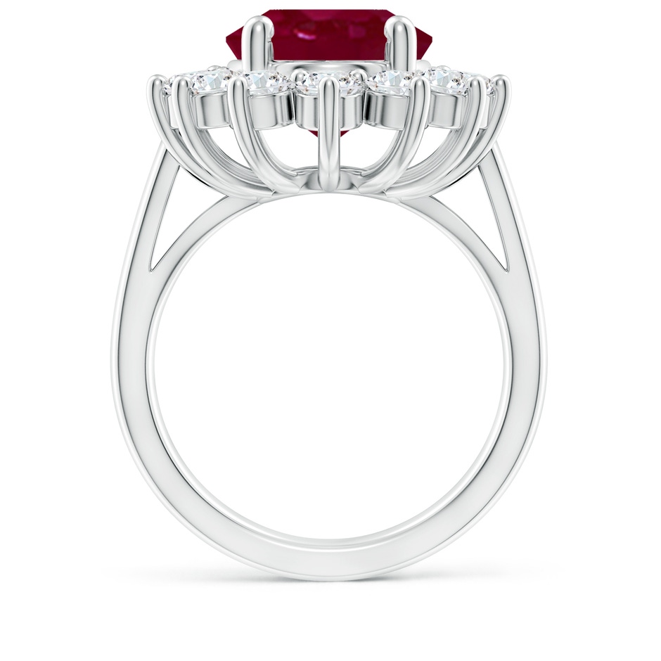 14x10mm A Princess Diana Inspired Ruby Ring with Diamond Halo in P950 Platinum side 199