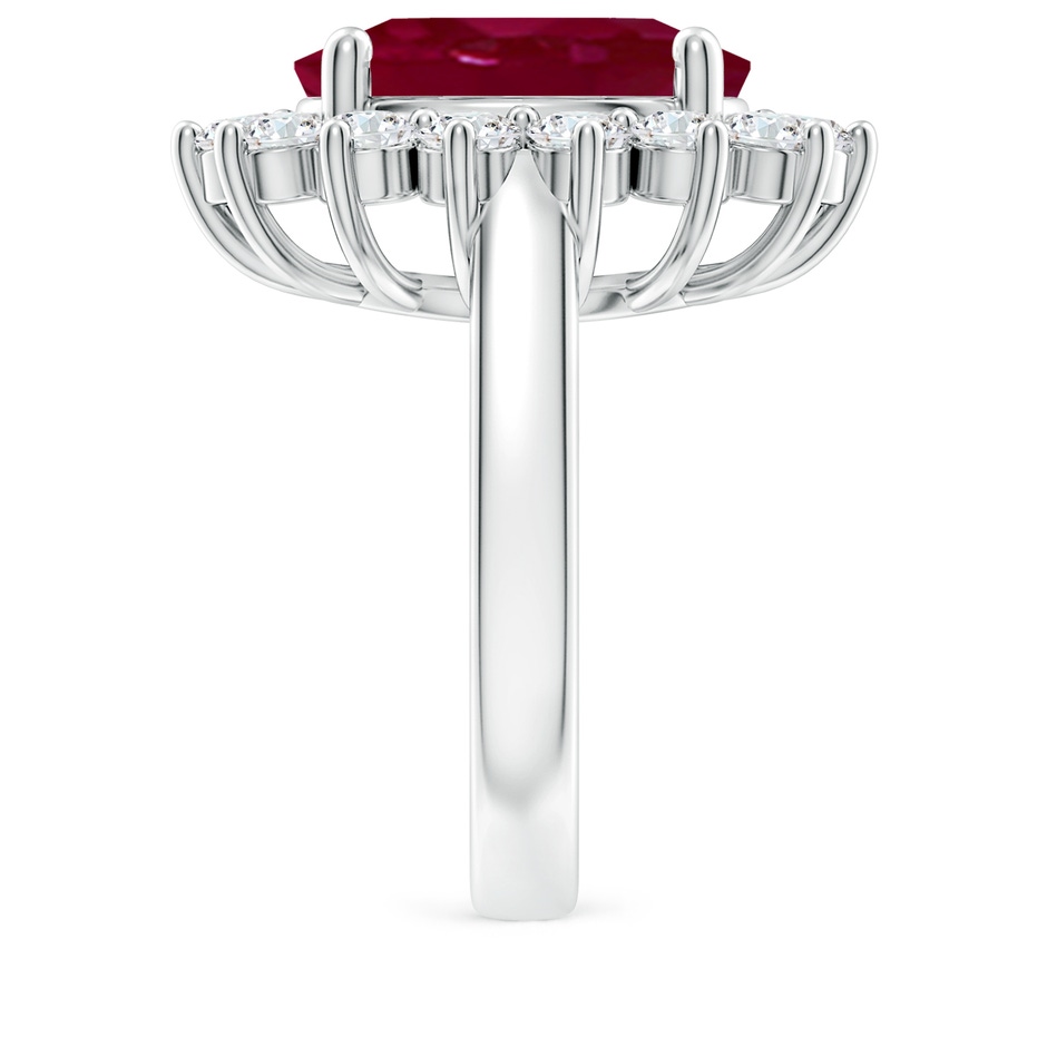 14x10mm A Princess Diana Inspired Ruby Ring with Diamond Halo in P950 Platinum side 299