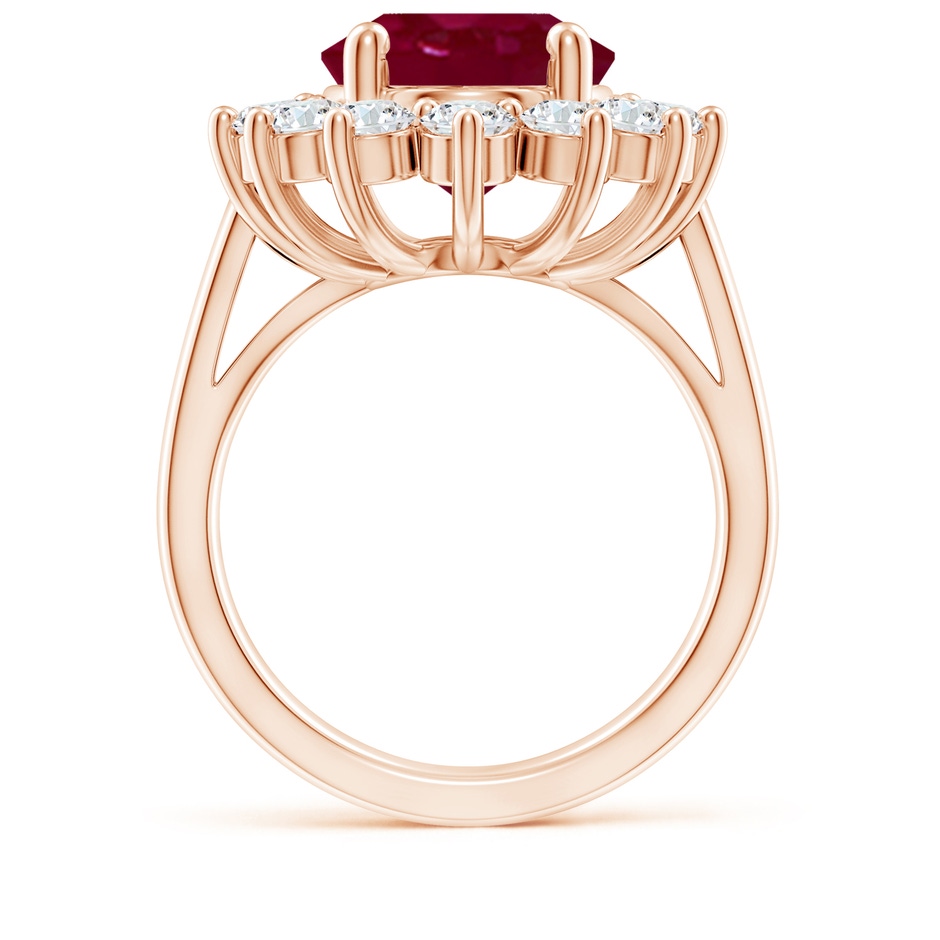 14x10mm A Princess Diana Inspired Ruby Ring with Diamond Halo in Rose Gold side 199