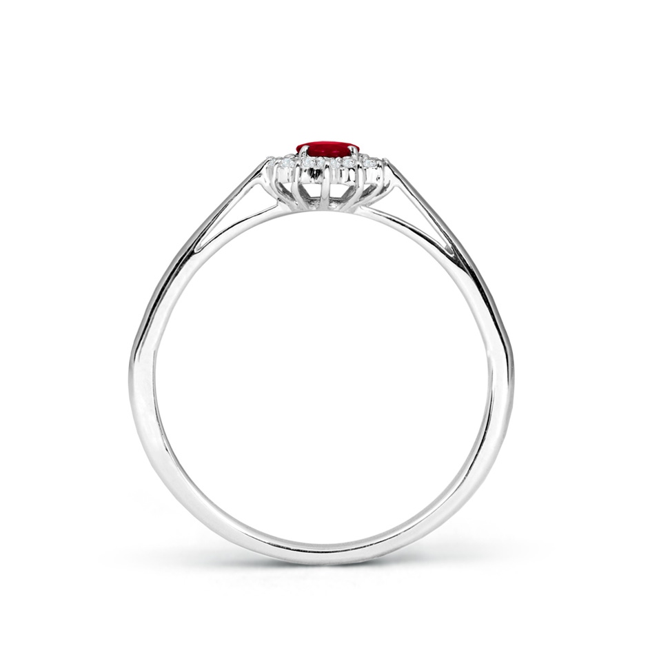 5x3mm AA Princess Diana Inspired Ruby Ring with Diamond Halo in P950 Platinum side 199