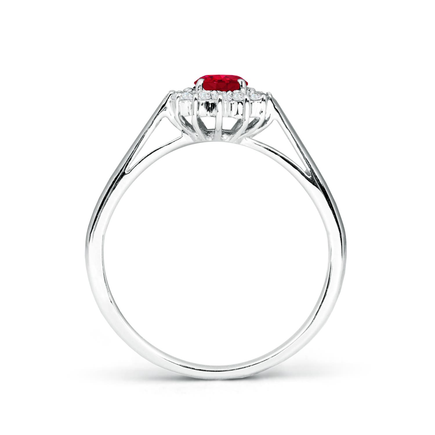 AAA - Ruby / 0.8 CT / 14 KT White Gold