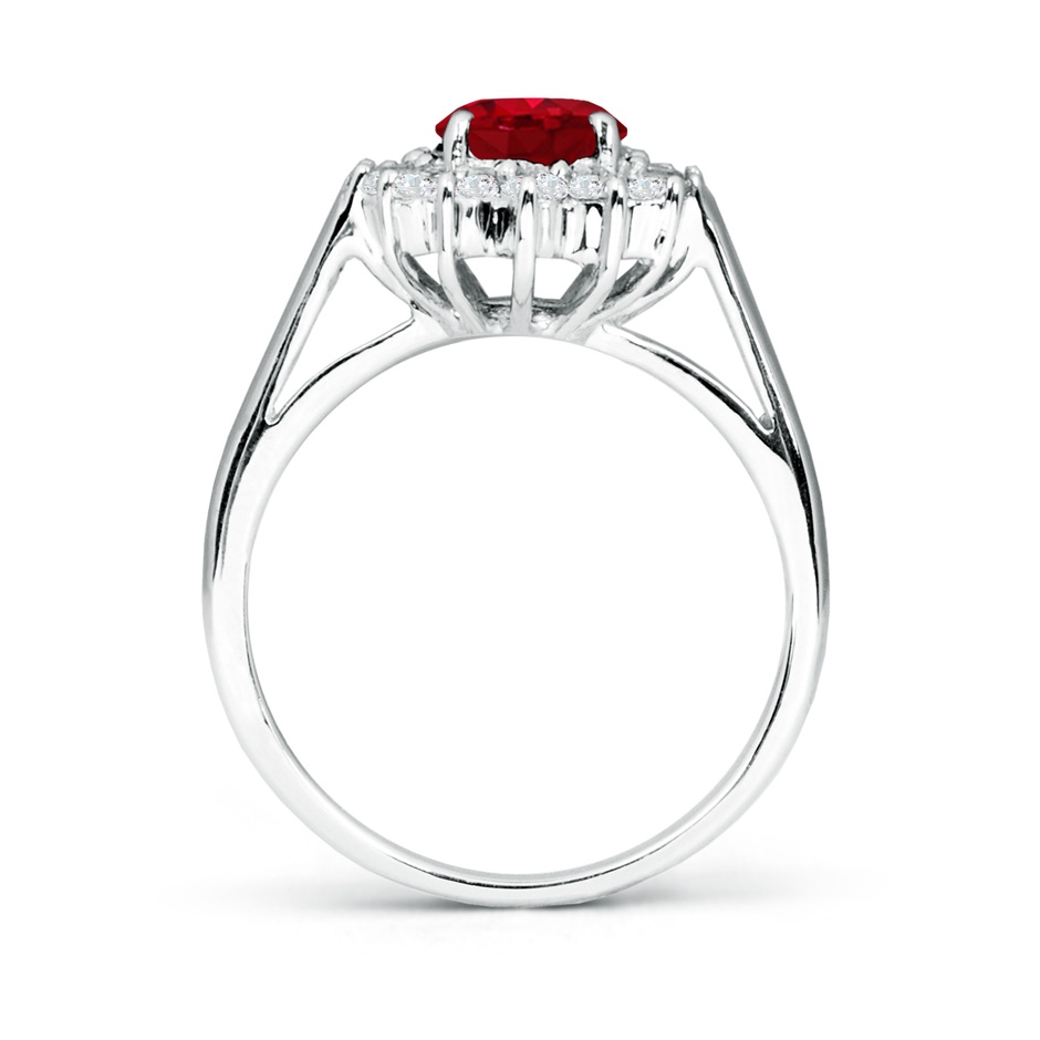 8x6mm AAA Princess Diana Inspired Ruby Ring with Diamond Halo in White Gold side 199