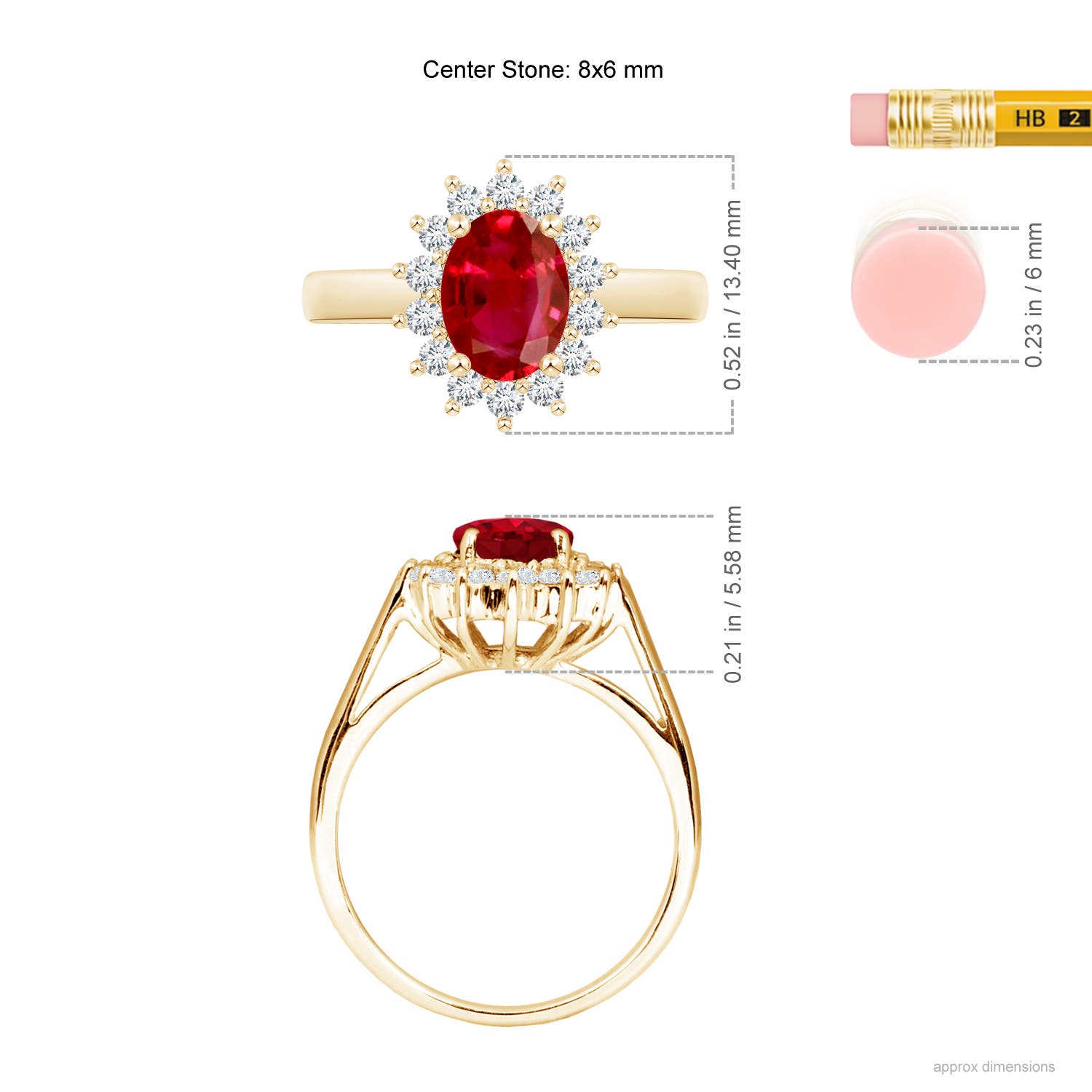 AAA - Ruby / 1.6 CT / 14 KT Yellow Gold