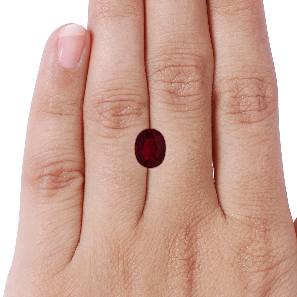 8.75x6.84x4.30mm AAAA Princess Diana Inspired GIA Certified Ruby Ring with Halo in P950 Platinum Side 799