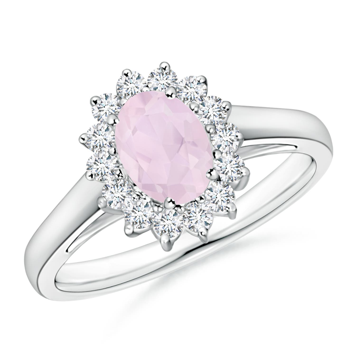 A - Rose Quartz / 0.95 CT / 14 KT White Gold