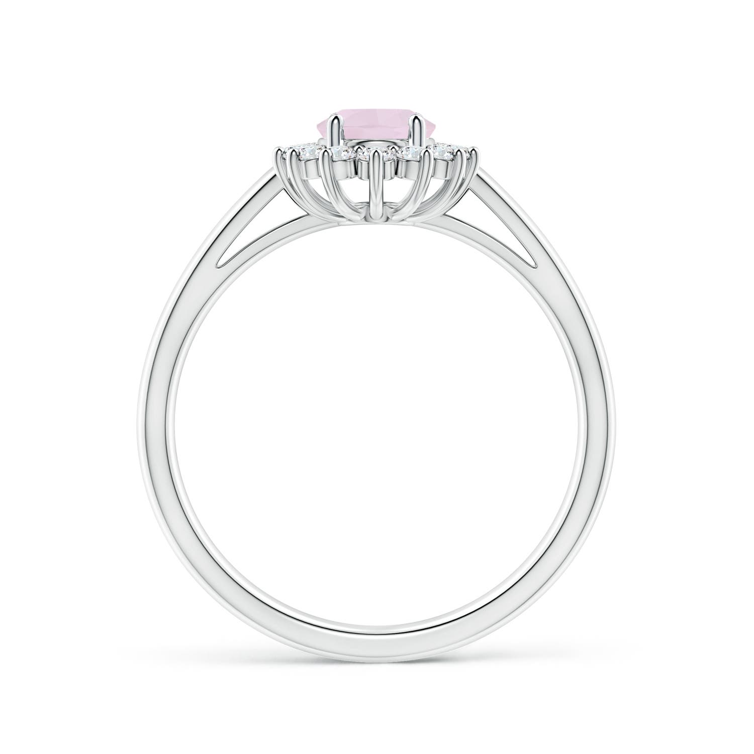 A - Rose Quartz / 0.95 CT / 14 KT White Gold