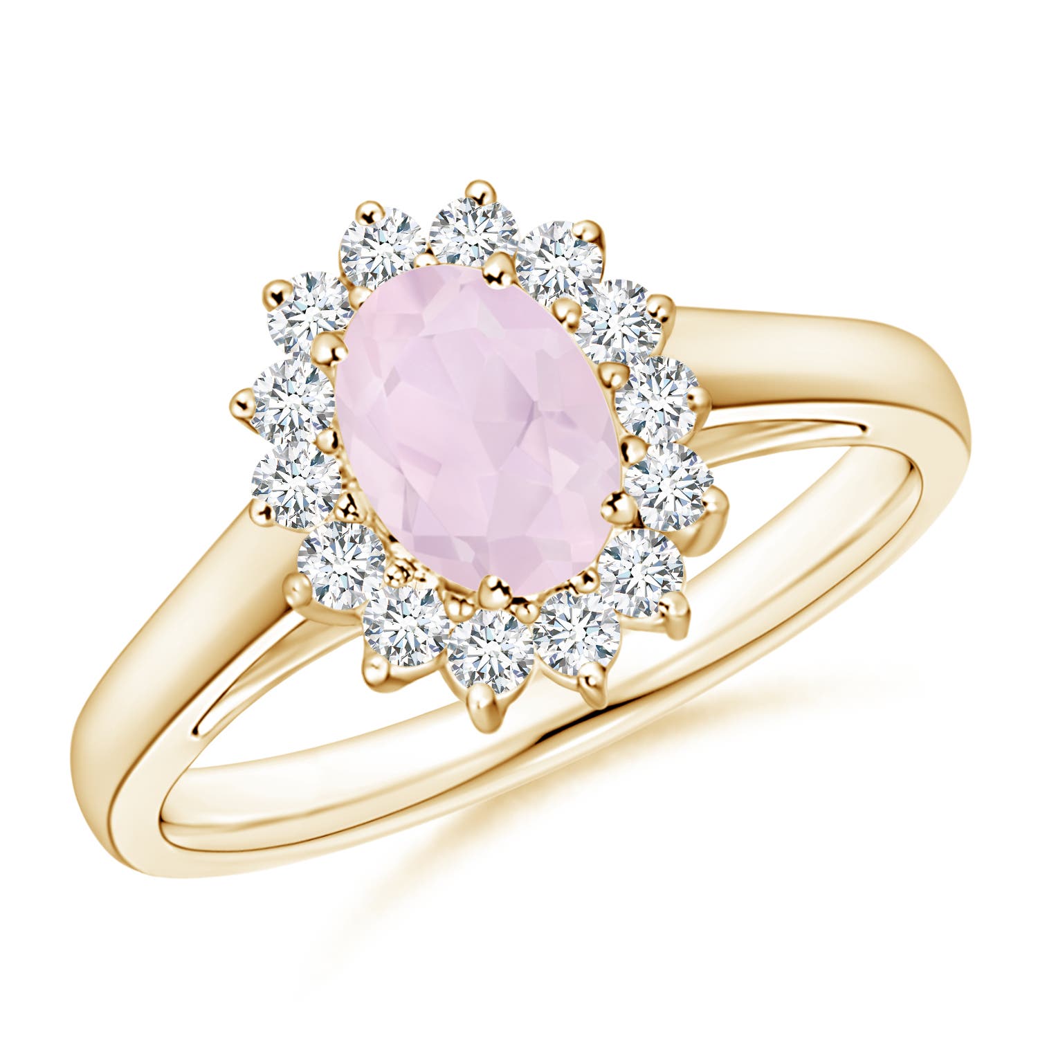 A - Rose Quartz / 0.95 CT / 14 KT Yellow Gold