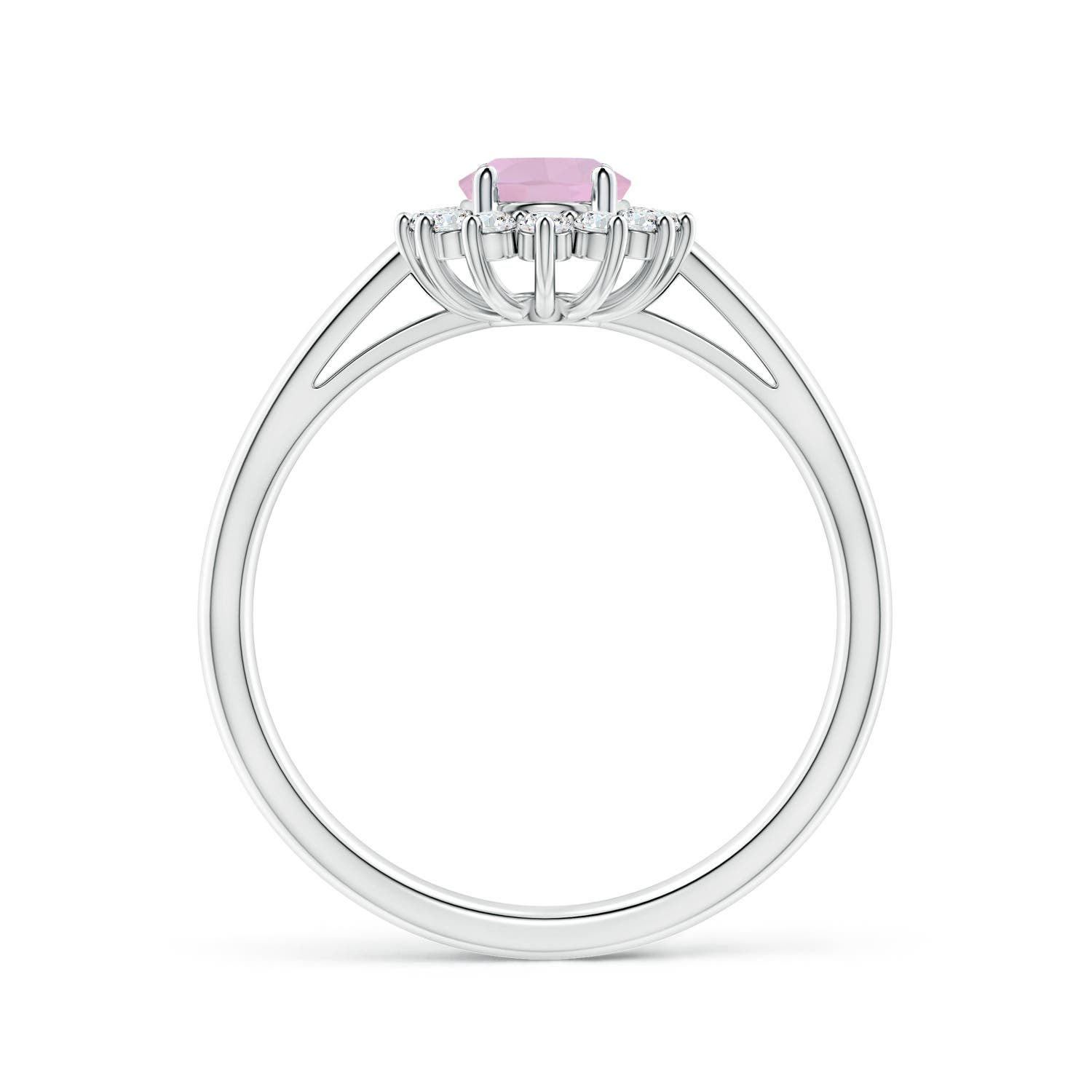 AAA - Rose Quartz / 0.95 CT / 14 KT White Gold