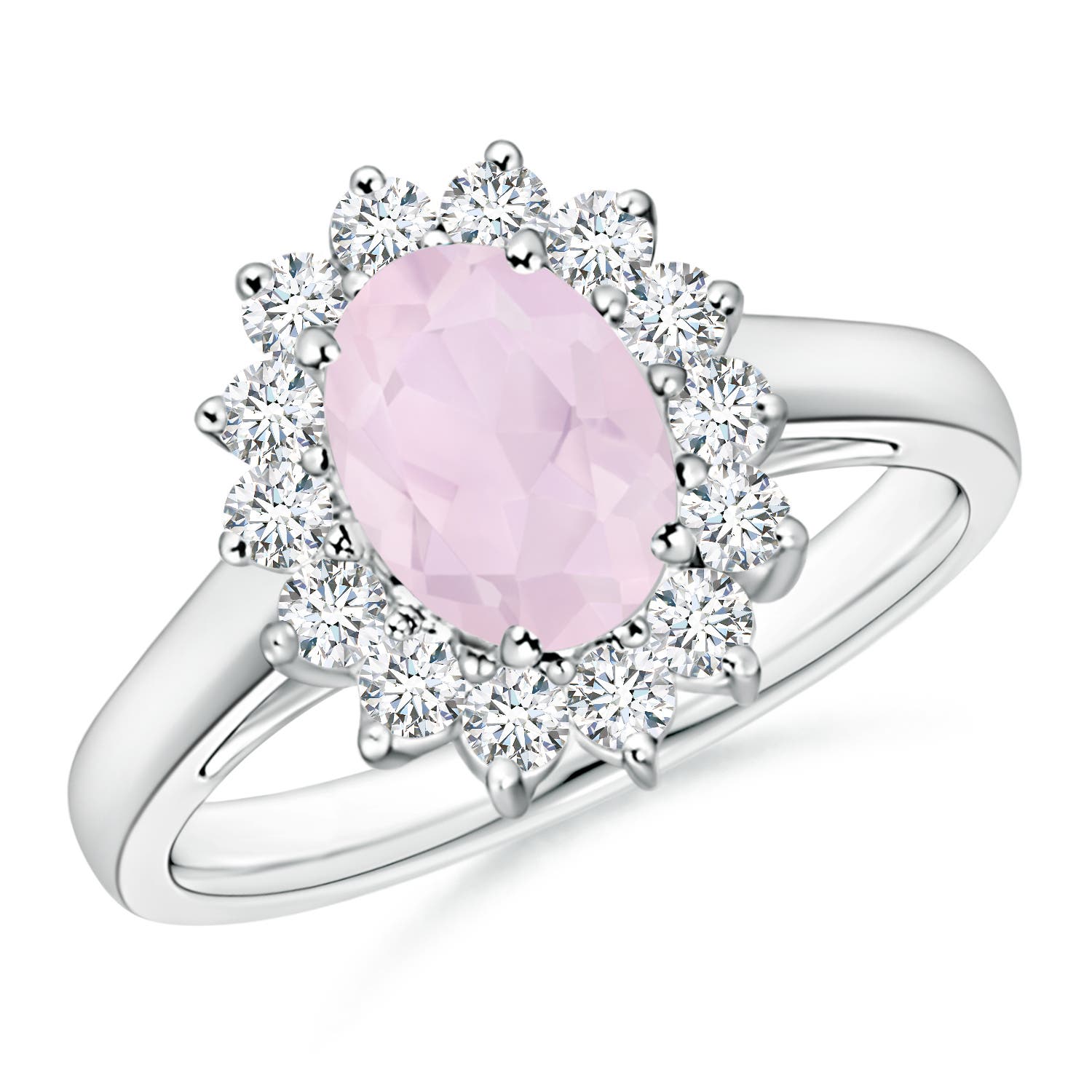 A - Rose Quartz / 1.35 CT / 14 KT White Gold