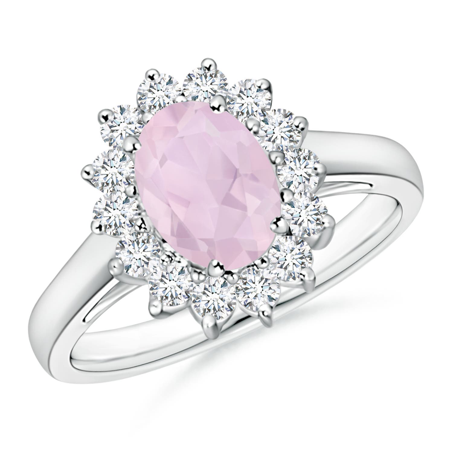 AA - Rose Quartz / 1.35 CT / 14 KT White Gold