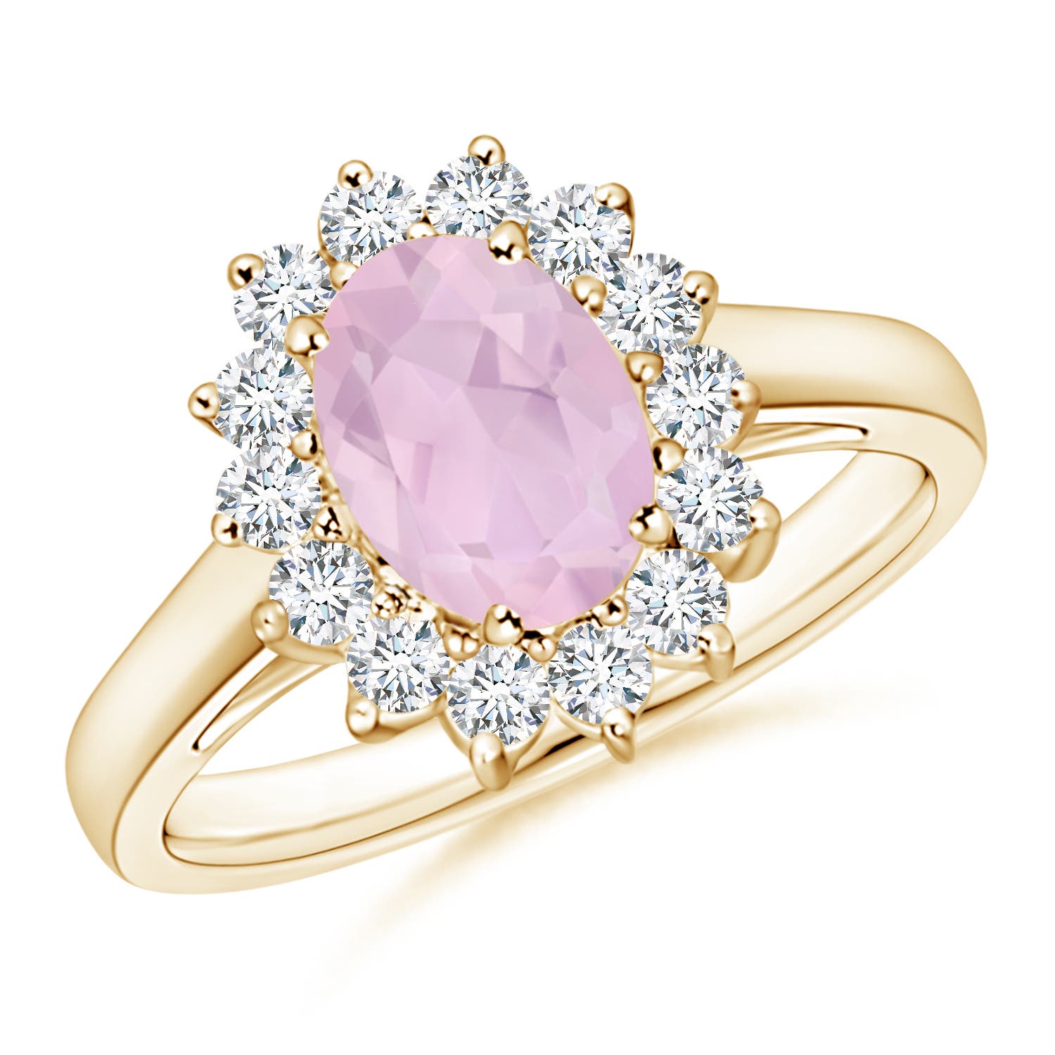 AAA - Rose Quartz / 1.35 CT / 14 KT Yellow Gold