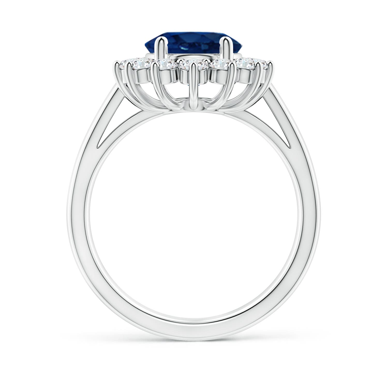 AA - Blue Sapphire / 4.03 CT / 14 KT White Gold