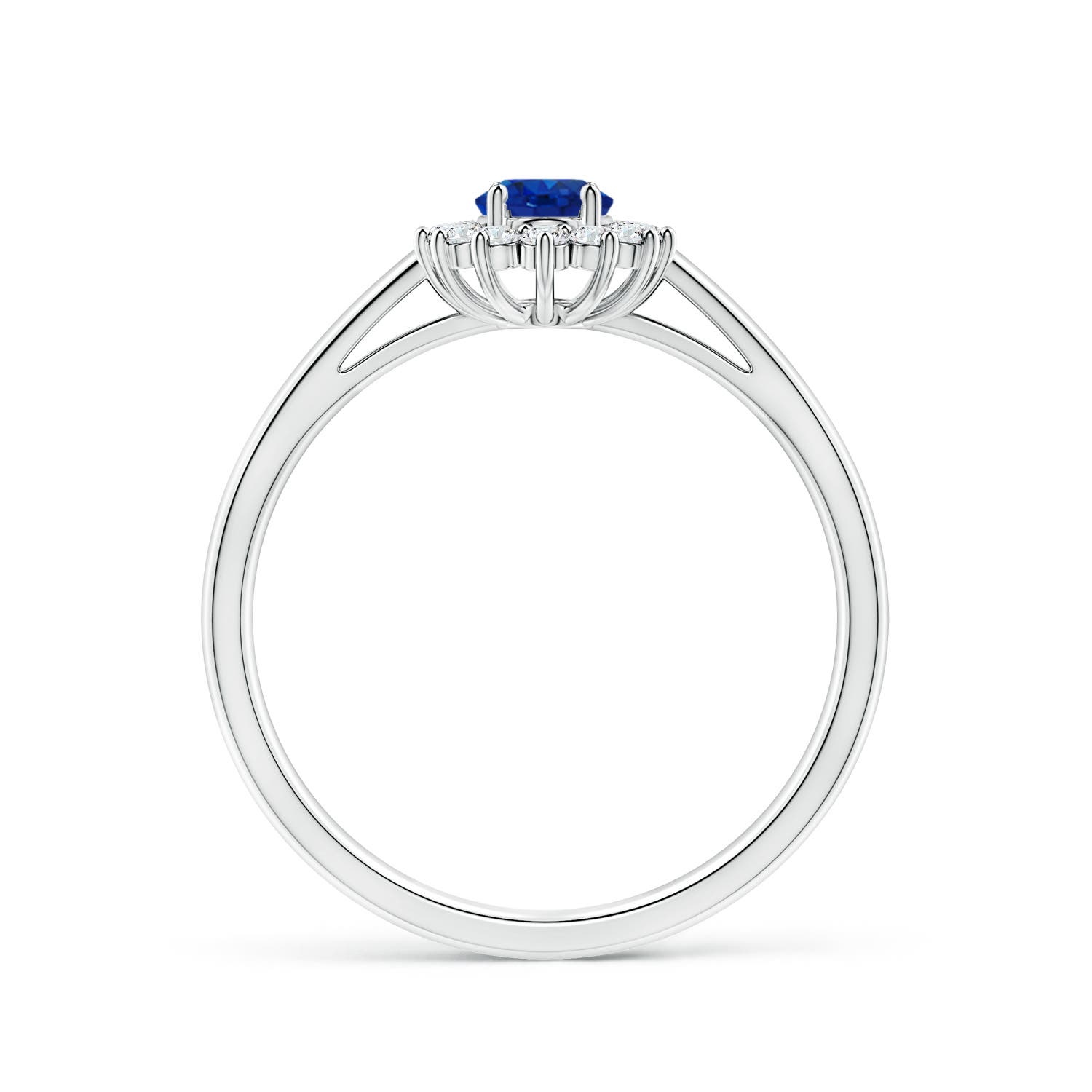 AAA - Blue Sapphire / 0.8 CT / 14 KT White Gold