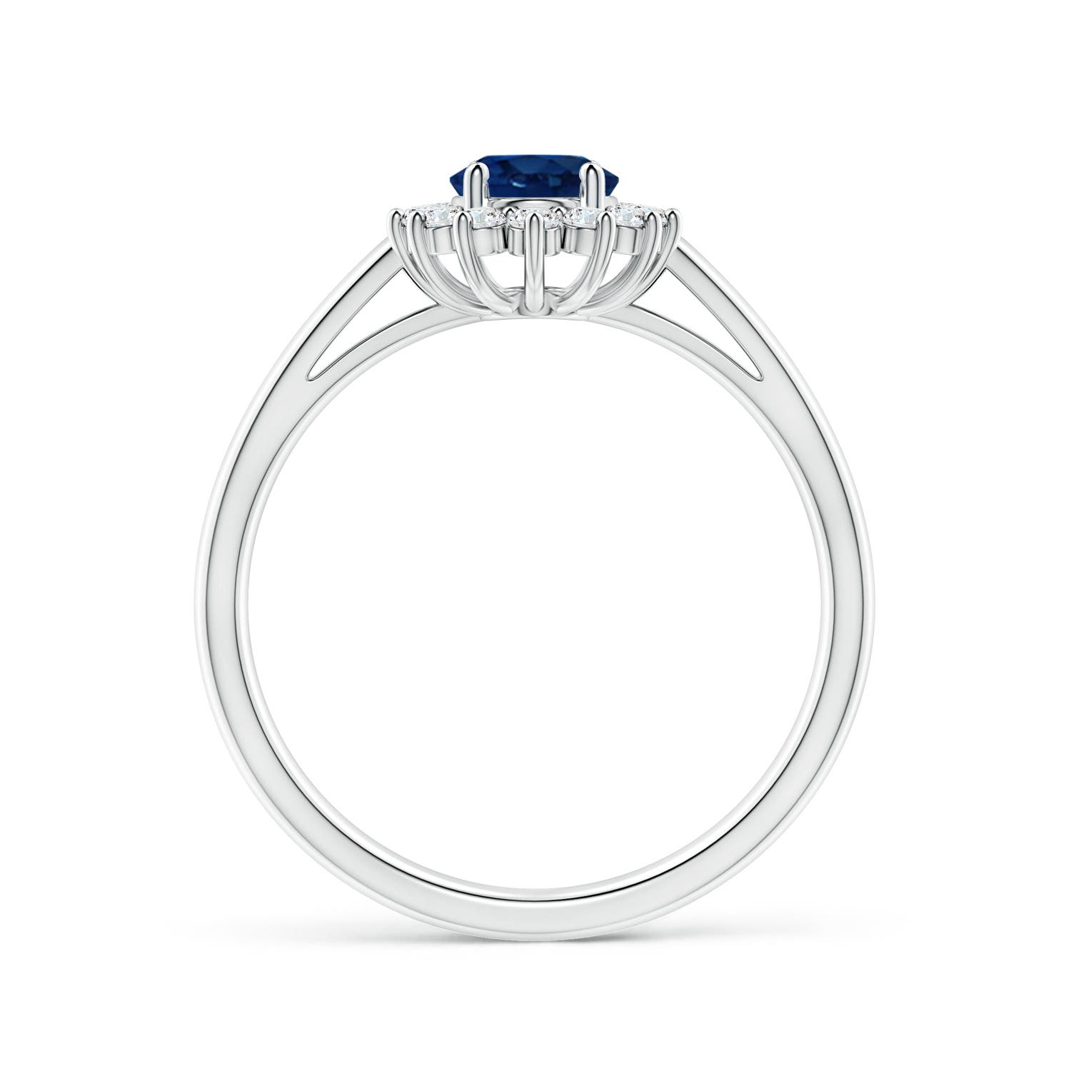 AA - Blue Sapphire / 1.1 CT / 14 KT White Gold