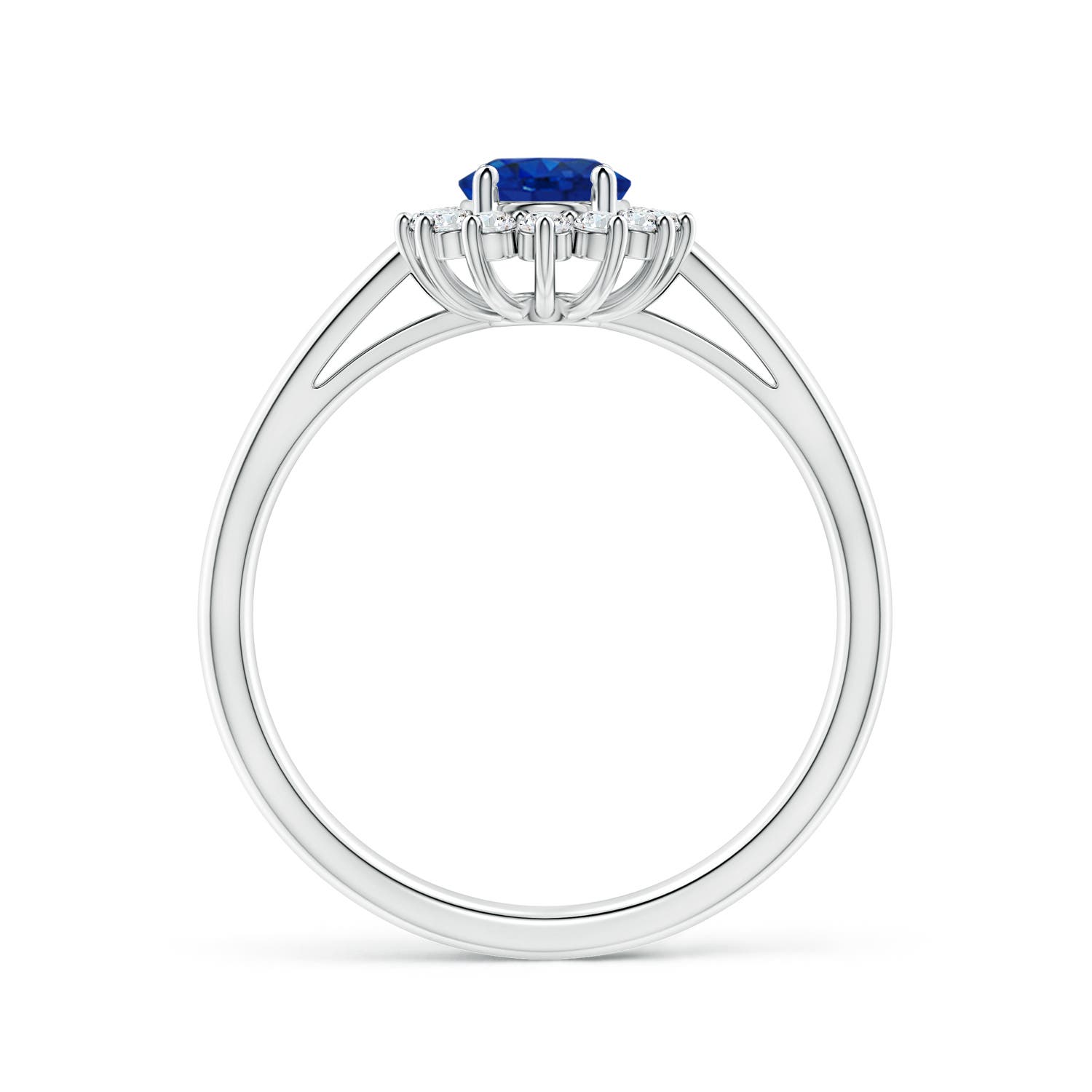 AAA - Blue Sapphire / 1.1 CT / 14 KT White Gold