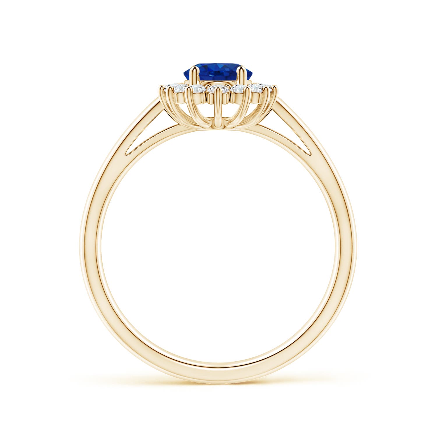 AAA - Blue Sapphire / 1.1 CT / 14 KT Yellow Gold