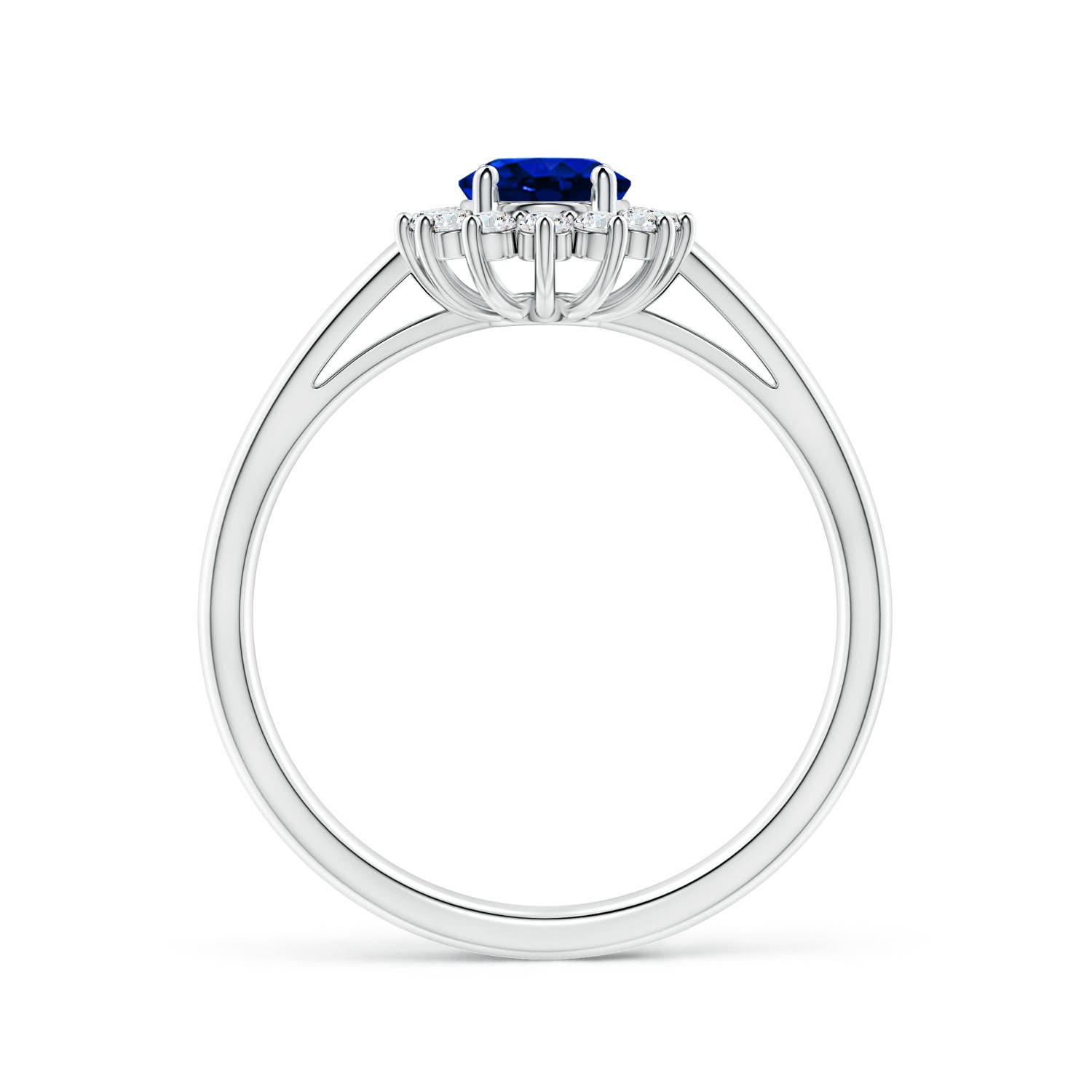 AAAA - Blue Sapphire / 1.1 CT / 14 KT White Gold