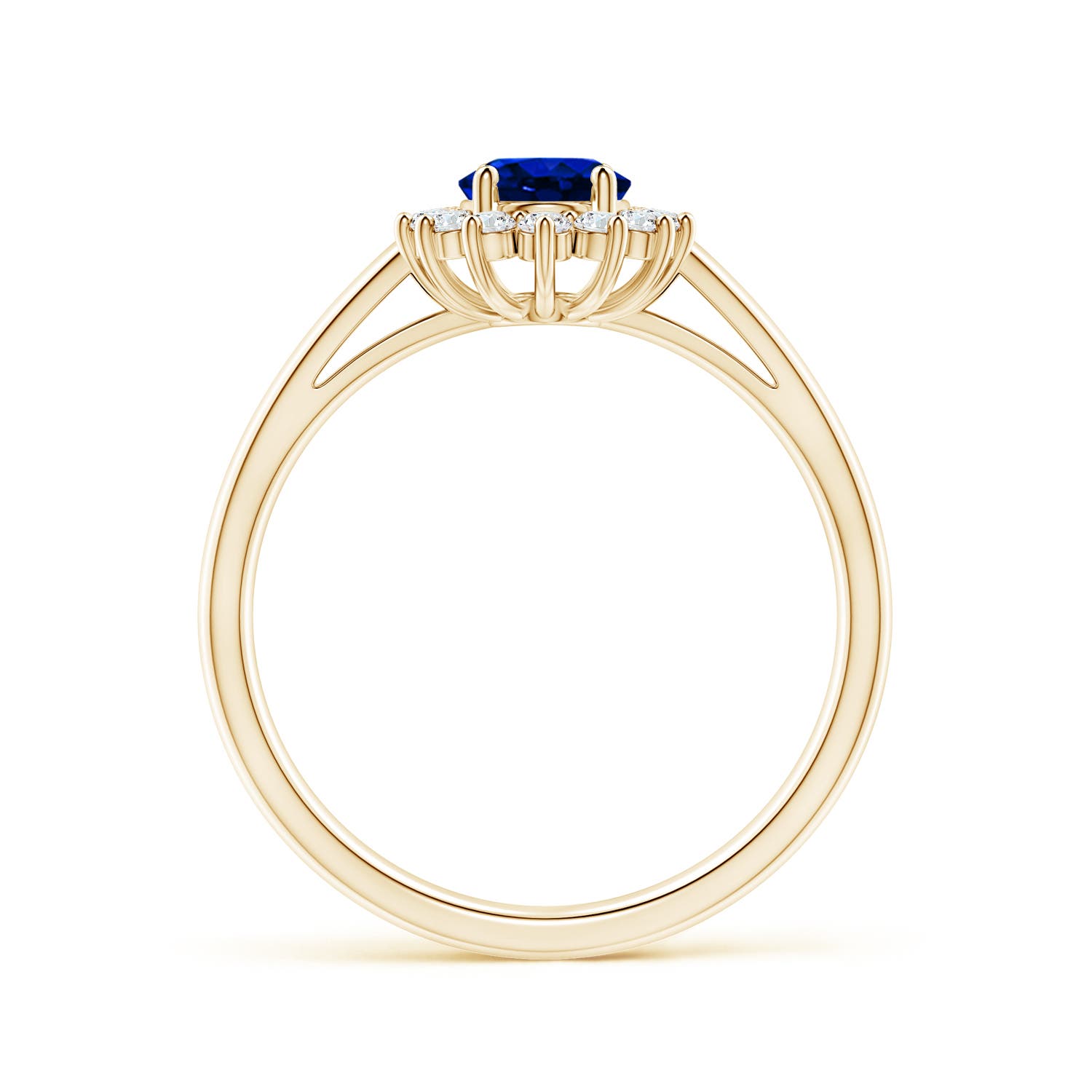 AAAA - Blue Sapphire / 1.1 CT / 14 KT Yellow Gold