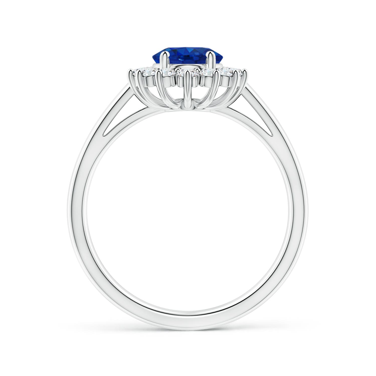 AAA - Blue Sapphire / 1.9 CT / 14 KT White Gold