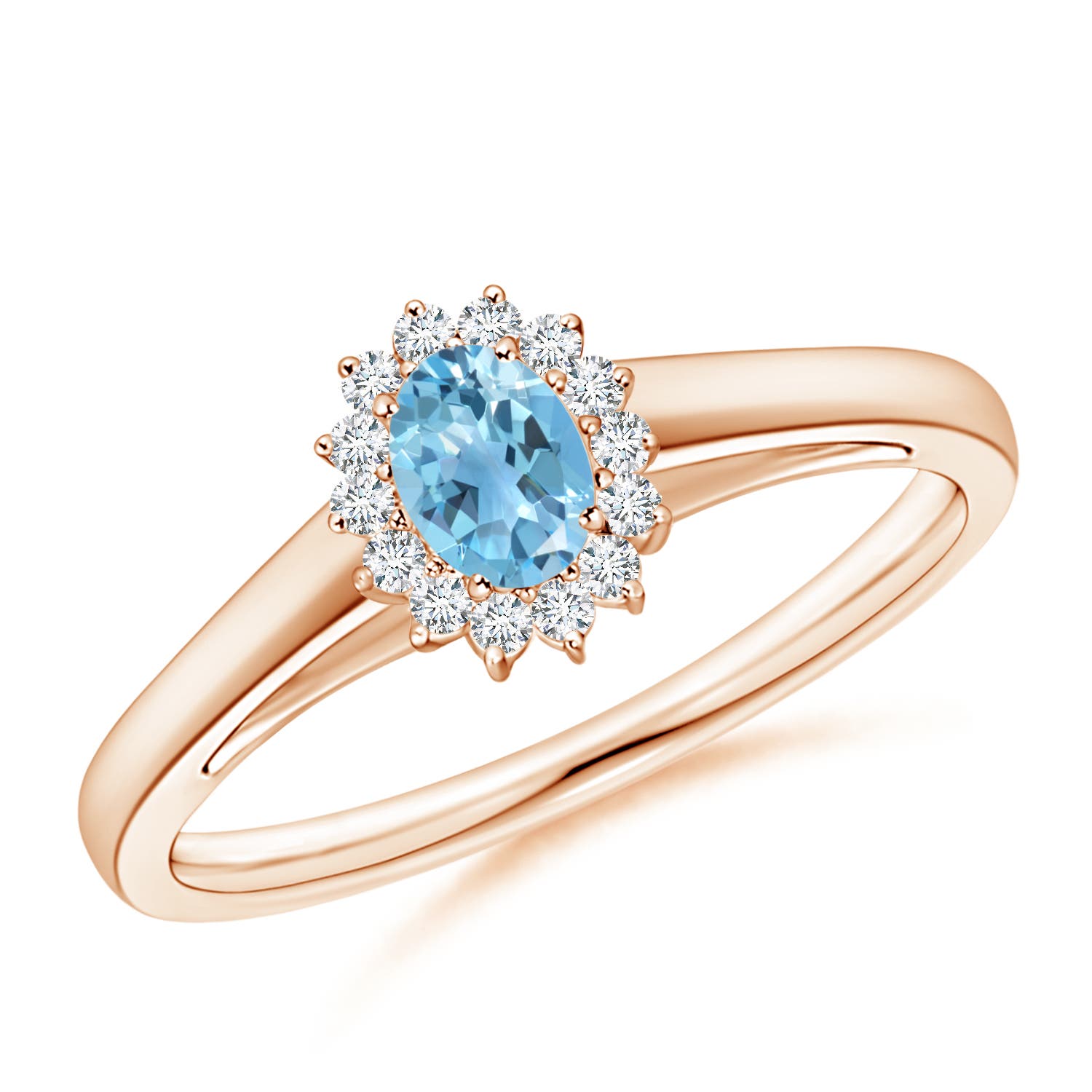 A - Swiss Blue Topaz / 0.38 CT / 14 KT Rose Gold