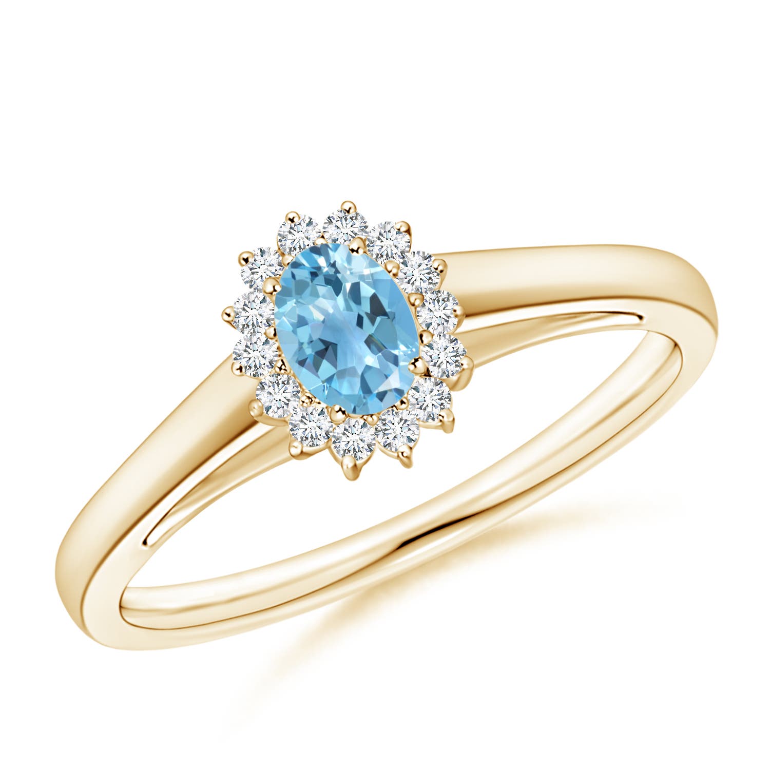 A - Swiss Blue Topaz / 0.38 CT / 14 KT Yellow Gold