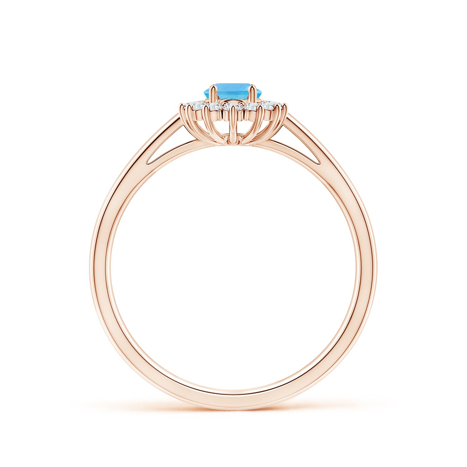 AA - Swiss Blue Topaz / 0.38 CT / 14 KT Rose Gold