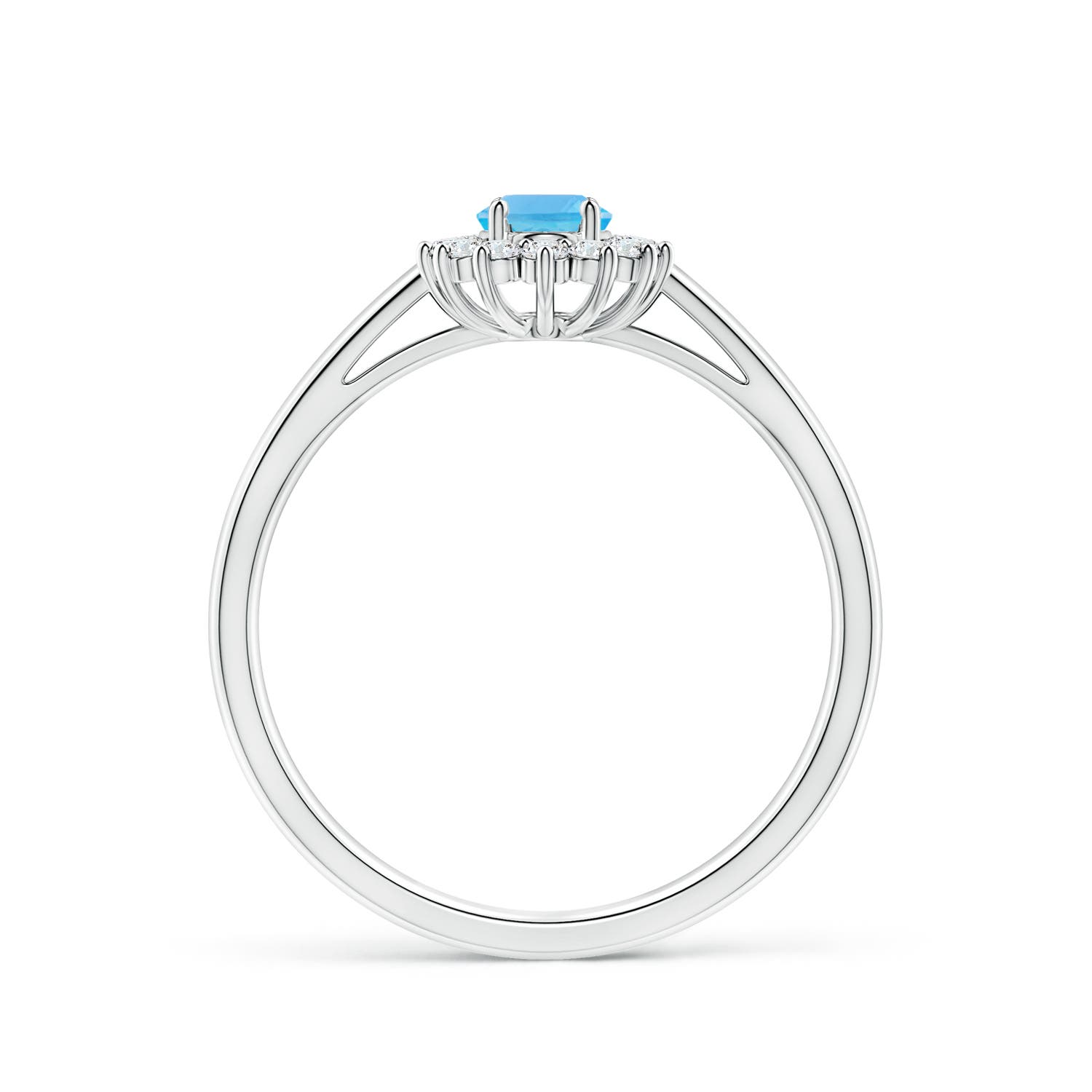 AA - Swiss Blue Topaz / 0.38 CT / 14 KT White Gold