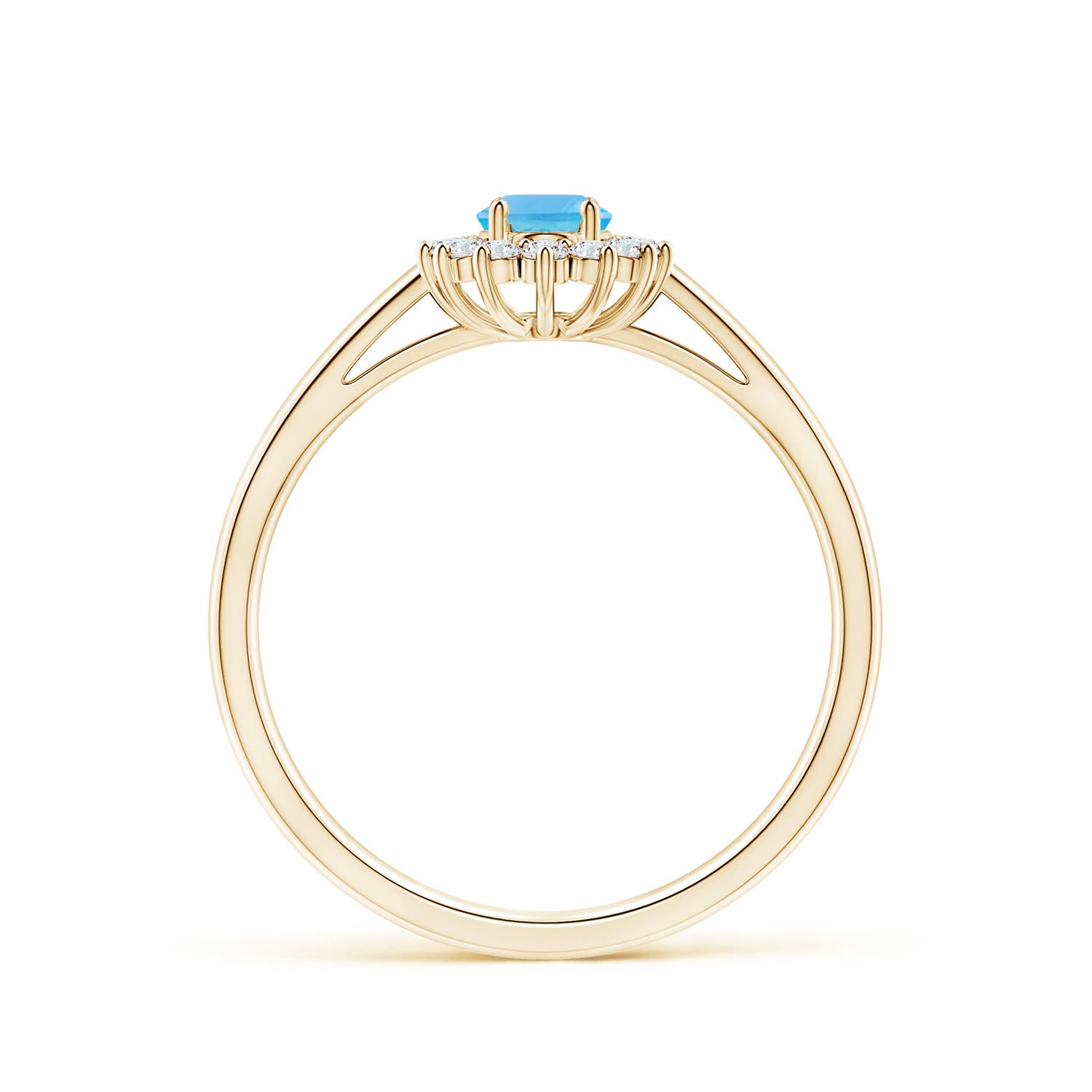 AA - Swiss Blue Topaz / 0.38 CT / 14 KT Yellow Gold