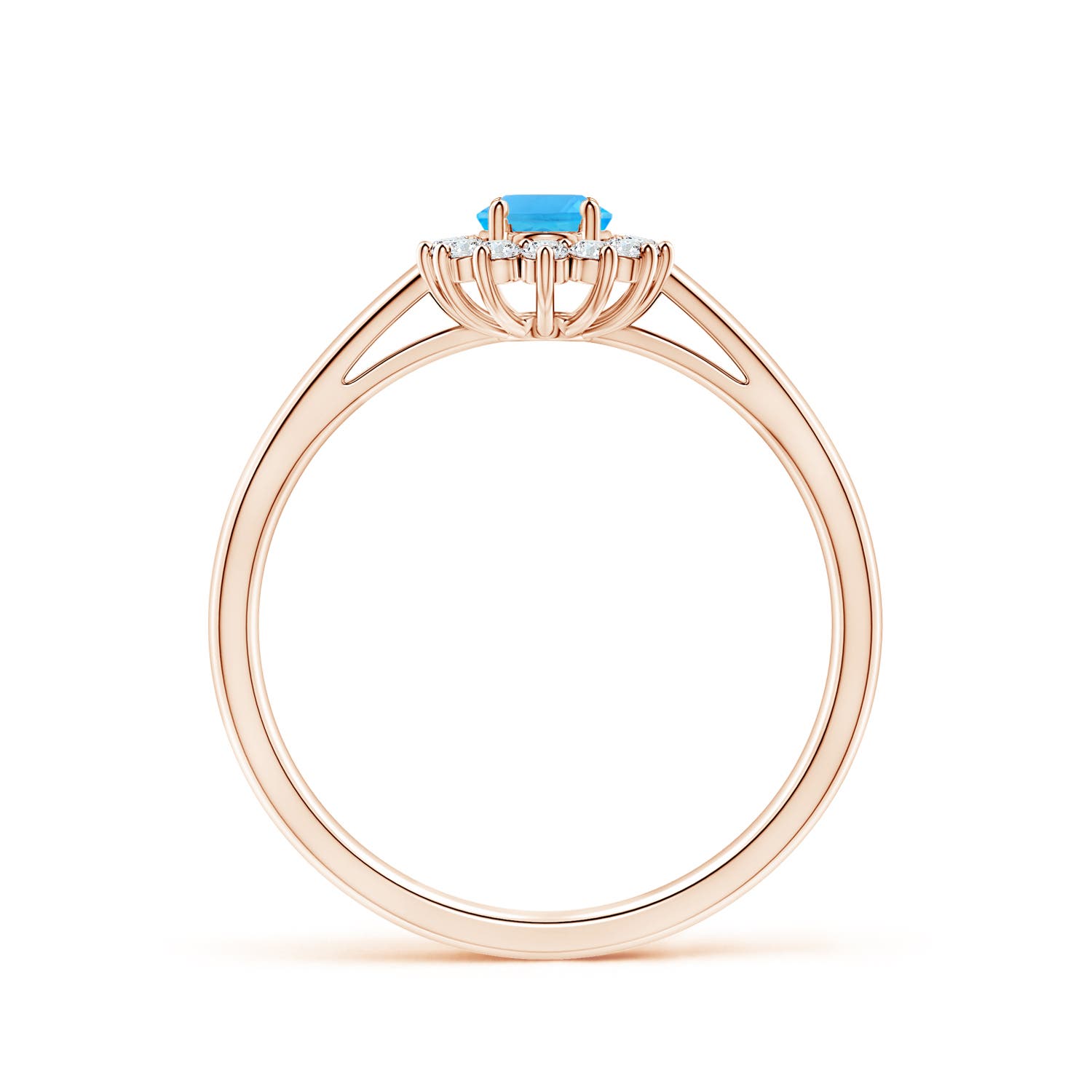 AAA - Swiss Blue Topaz / 0.38 CT / 14 KT Rose Gold