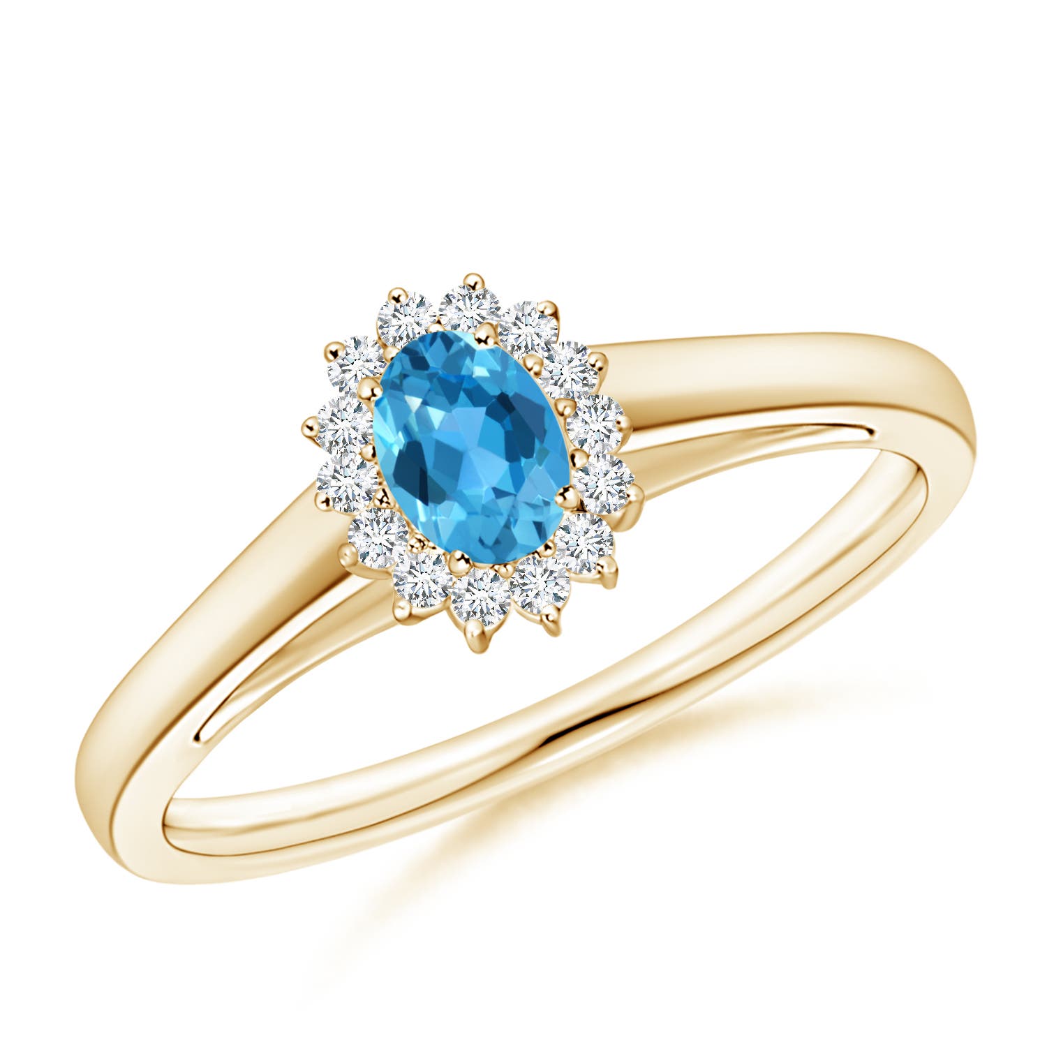 AAA - Swiss Blue Topaz / 0.38 CT / 14 KT Yellow Gold