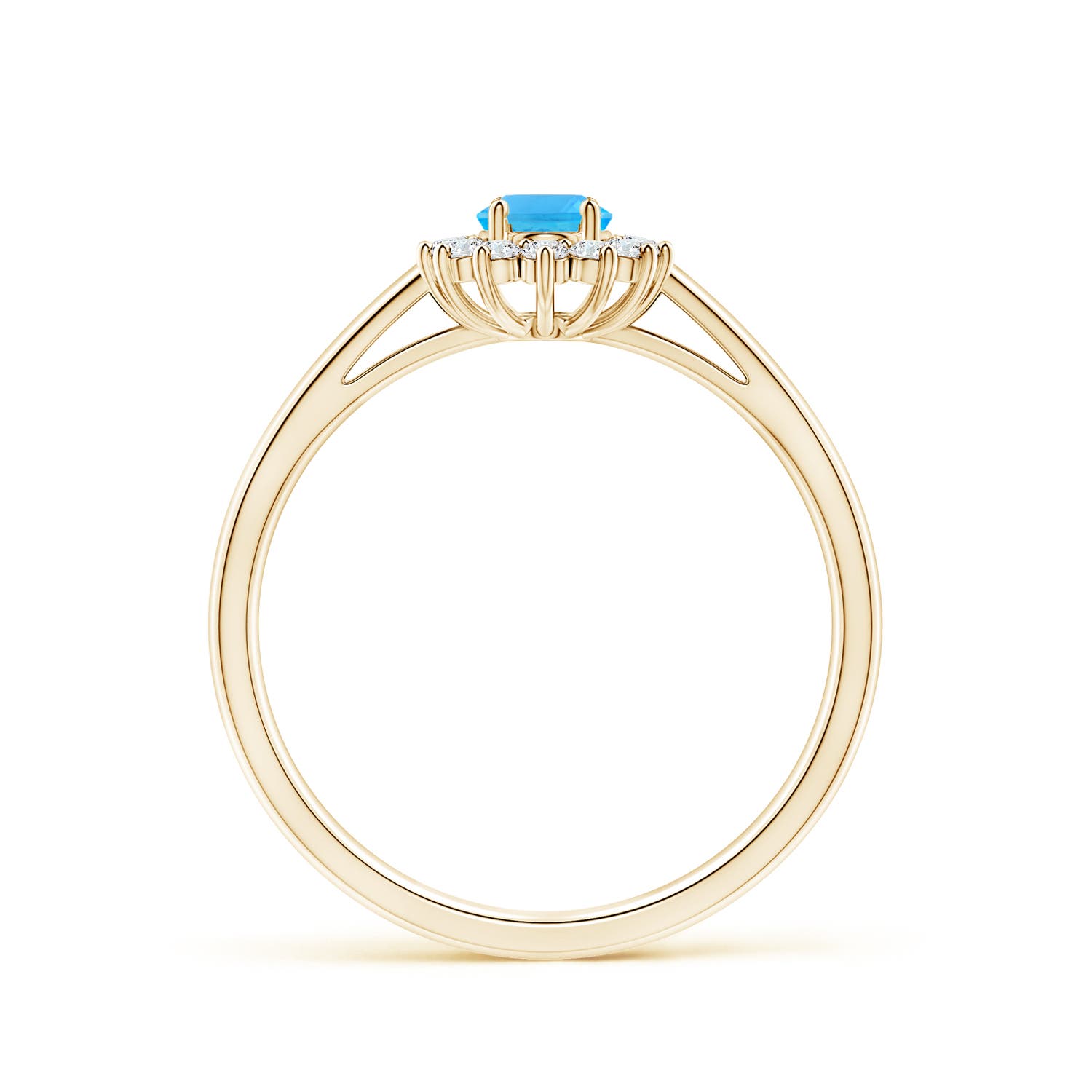 AAA - Swiss Blue Topaz / 0.38 CT / 14 KT Yellow Gold