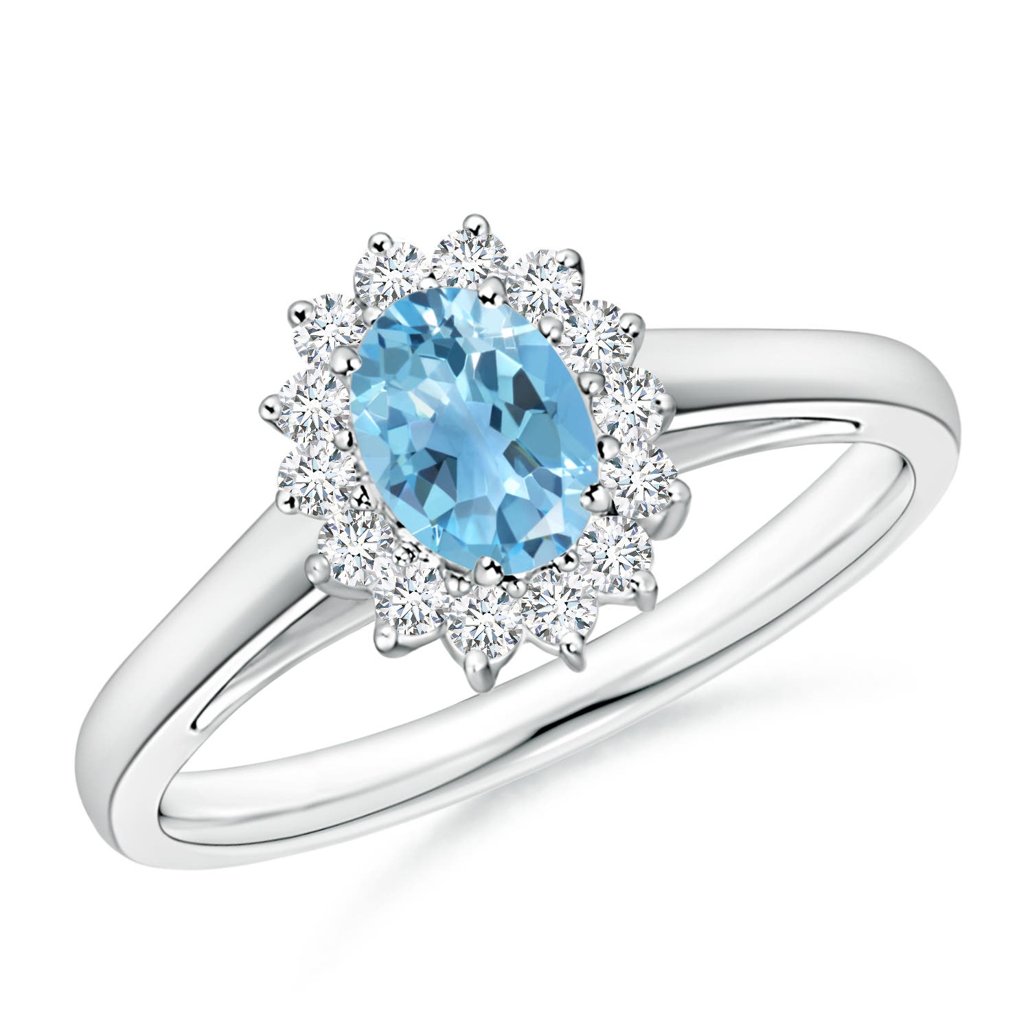 A - Swiss Blue Topaz / 0.74 CT / 14 KT White Gold