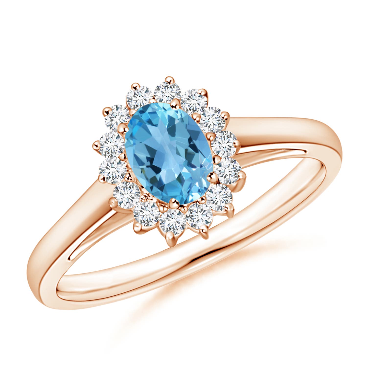 AA - Swiss Blue Topaz / 0.74 CT / 14 KT Rose Gold